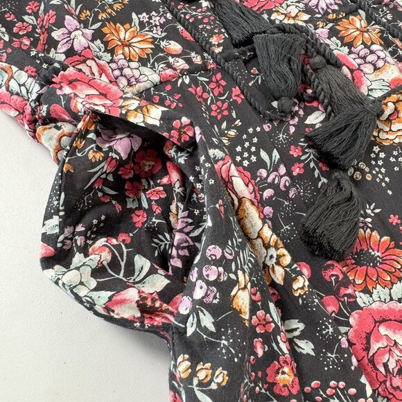 Mille Astrid Tassel Midi Dress Size M Bloomsbury Floral Long Sleeve Pockets - Picture 10 of 15